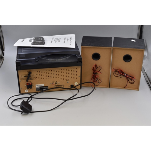 641 - A Steepletone 6-In-1 Music System (SMC1033 Pro) With Intrustions, Remote and Speaker. Powers on When... 