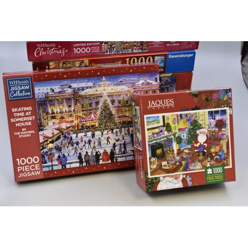 648 - Large Selection of Christmas Themed Puzzles. Includes Winter Wonderland, Jaques London Christmas Lib... 