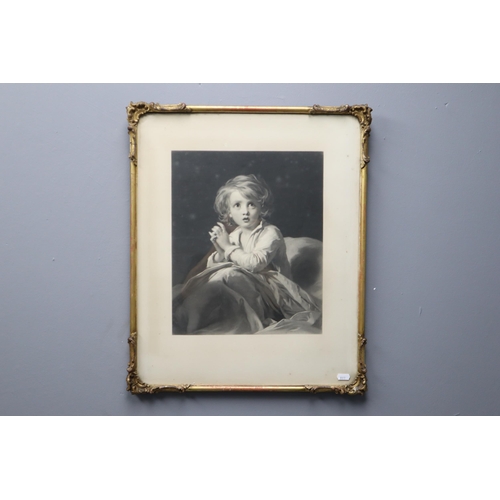 337 - James Sant Print entitled The Infant Samuel in Gilt Framed Mount (23