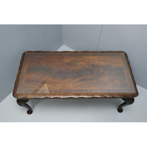 653 - Two Glass Topped Vintage Coffee Tables to include Large Coffee Table and Small Coffee / Side Table, ... 