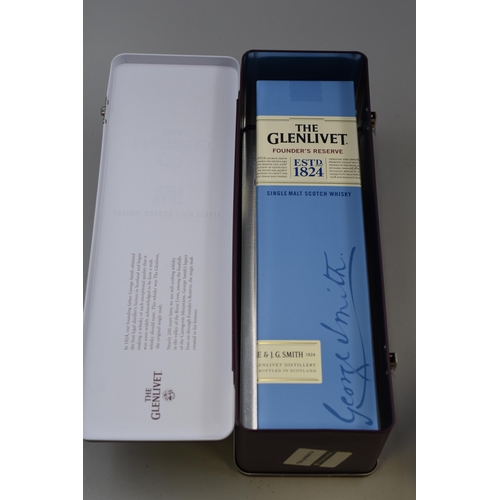 238 - Sealed 70 CL Glenlivet Bottle of Single Malt Scotch Whisky in Presentation Tin with Glenlivet Glass ... 