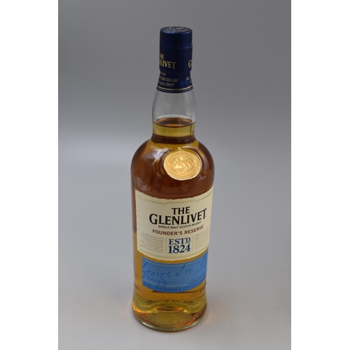 238 - Sealed 70 CL Glenlivet Bottle of Single Malt Scotch Whisky in Presentation Tin with Glenlivet Glass ... 