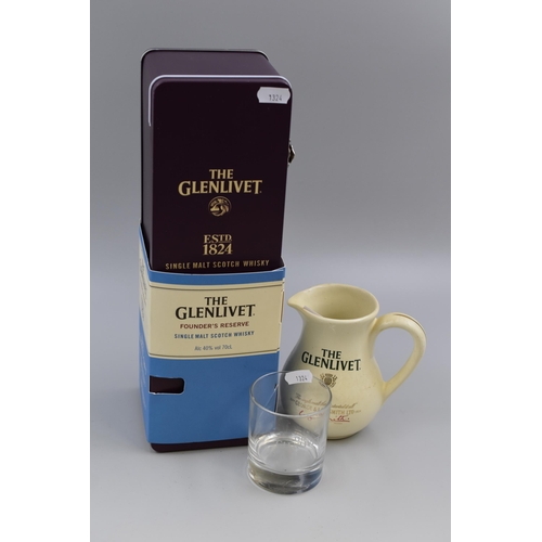 238 - Sealed 70 CL Glenlivet Bottle of Single Malt Scotch Whisky in Presentation Tin with Glenlivet Glass ... 