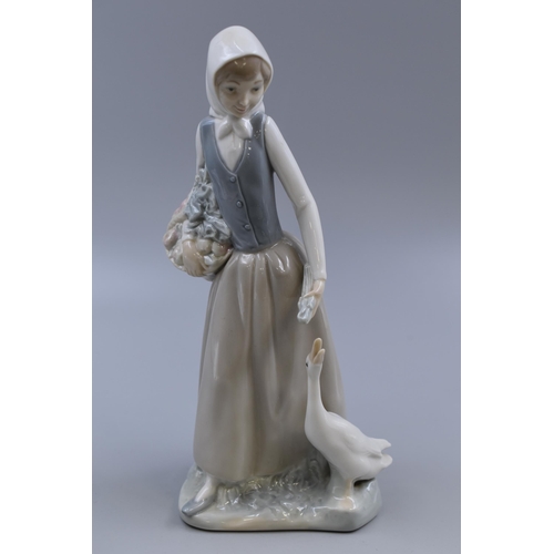 241 - Nao by Lladro Porcelain Figure of Girl with Goose (10