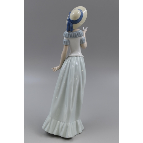 249 - A Nao By Lladro Spanish Porcelain Woman With Butterfly Figure, Approx 12