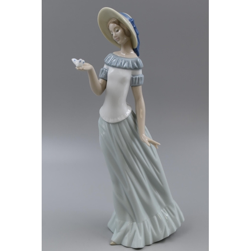 249 - A Nao By Lladro Spanish Porcelain Woman With Butterfly Figure, Approx 12