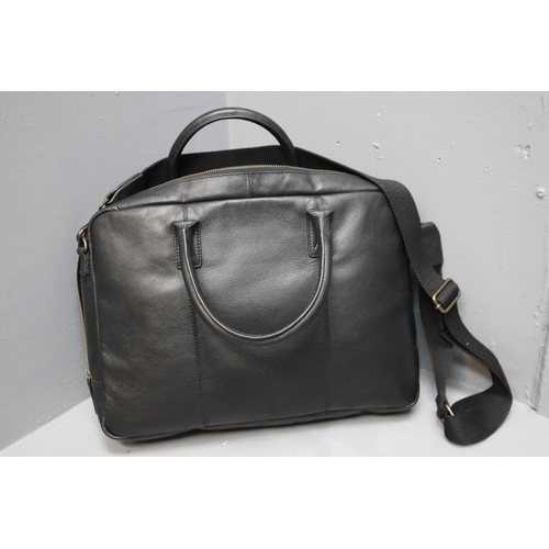 664 - New John Lewis Leather Messenger Laptop Bag