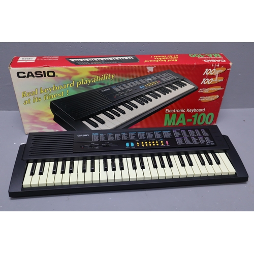 483 - Casio MA-100 Electronic Keyboard (Powers On When Tested)