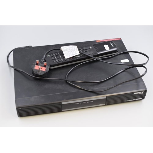 492 - HUMAX Freeview Recorder with Remote, Powers on