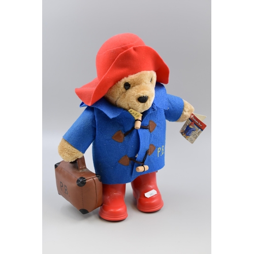 493 - Plush ' Paddington Bear' Complete with Suitcase, Wellington Boots and Tags, By Rainbow Designs, appr... 