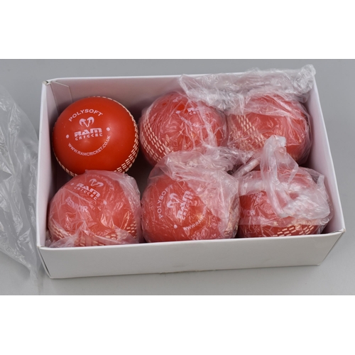 495 - A Set of Six RAM Cricket Senior Cricket Polysoft Wind Balls