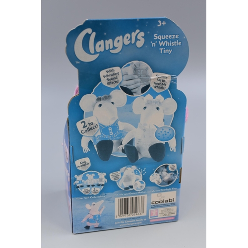 510 - Boxed, 'Clangers' Squeeze 'n' Whistle Plush, Soft Toy, Approx 6