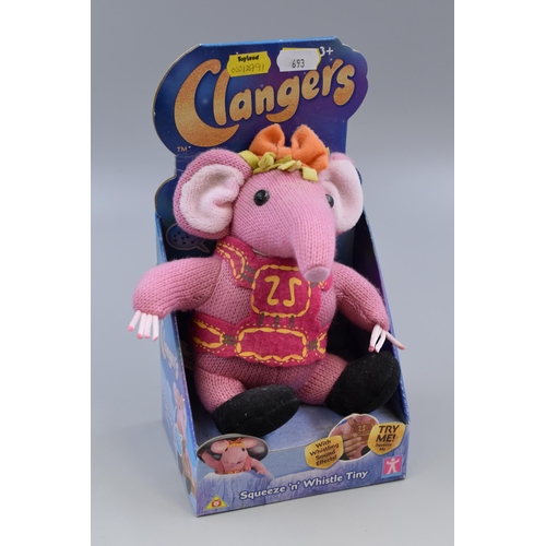 510 - Boxed, 'Clangers' Squeeze 'n' Whistle Plush, Soft Toy, Approx 6