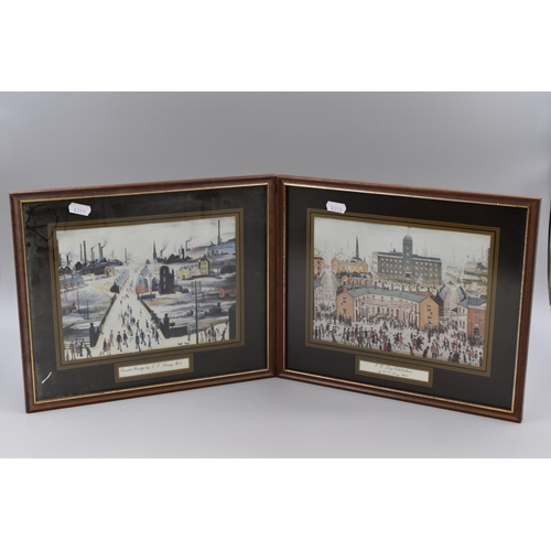 386 - Two Framed and Glazed L.S Lowry Prints To Include 'V.E. Day Celebrations', And 'Canal Bridge'. Appro... 