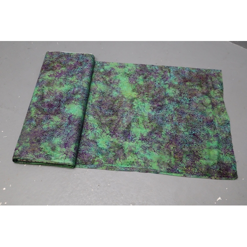 512 - Approx 7mtrs of Green/Purple Swirl Patterned Quality Material