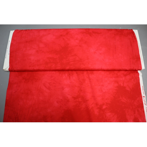 517 - Two Rolls of Quality material to include approx 3mtrs of Red Tie-Dye and approx 3mtrs of Sea Waves P... 