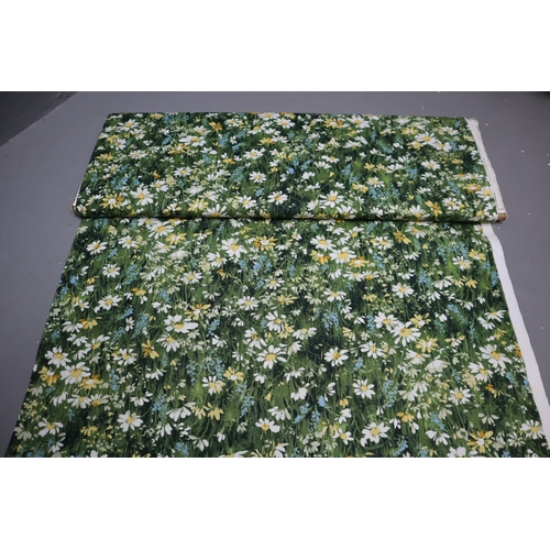 518 - Two Rolls of Quality material to include approx 2mtrs of Daisy Patterned and approx 3mtrs of Light F... 