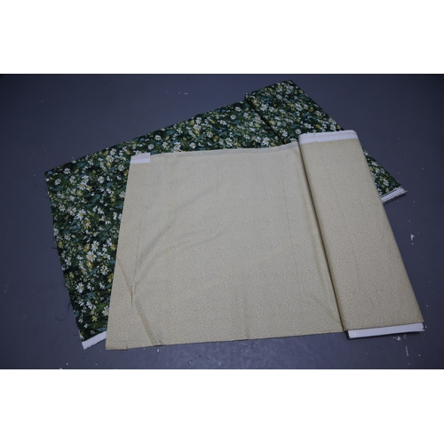 518 - Two Rolls of Quality material to include approx 2mtrs of Daisy Patterned and approx 3mtrs of Light F... 