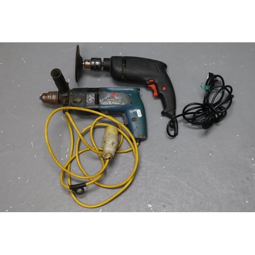 688 - Two items to include Electric Hammer Drill (Powers on) and a 110V Drill (Untested)