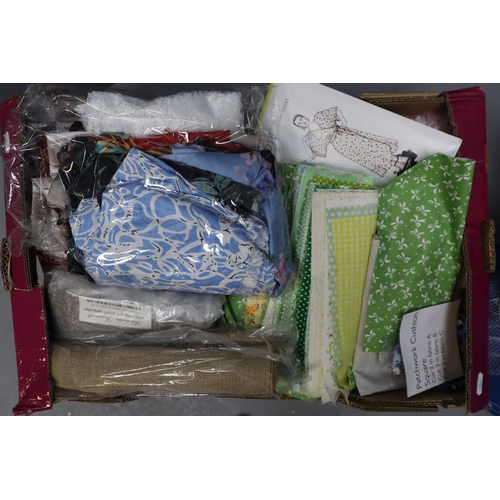 401 - Haberdashery - Large Box and a Bag Containing a Selection of Knitting and Crafting Items. Includes N... 