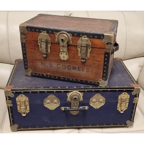 693 - Two Vintage Wooden Trunks