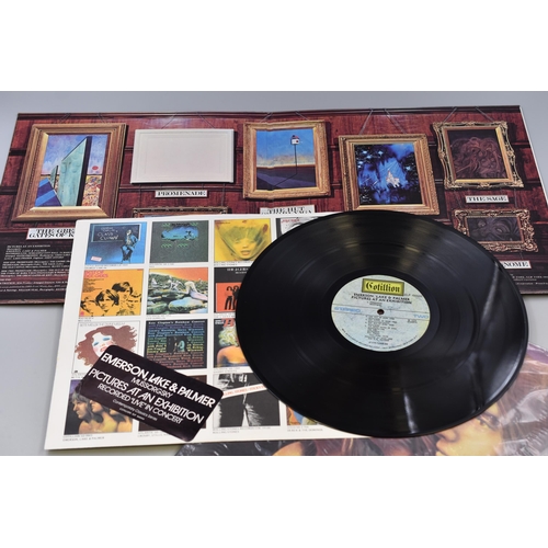 409 - Emerson, Lake & Palmer: Three Vinyl LP's, Trilogy, Pictures at An Exhibition and Brain Salad Sur... 