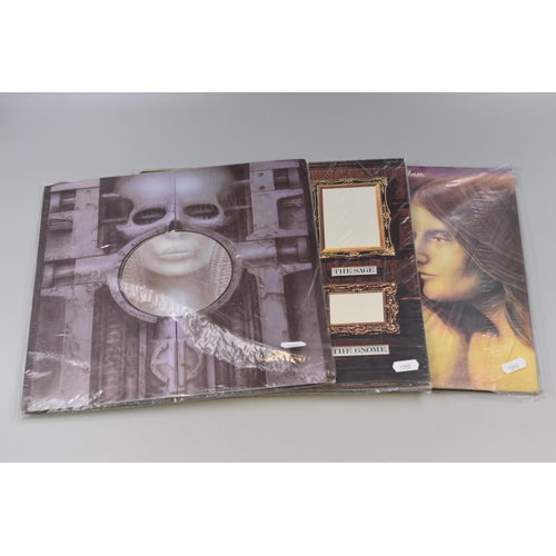 409 - Emerson, Lake & Palmer: Three Vinyl LP's, Trilogy, Pictures at An Exhibition and Brain Salad Sur... 