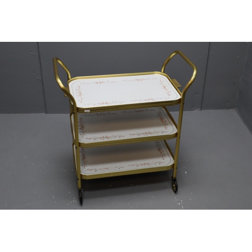 698 - Mid Century 3 Tier Tea Trolley with Castors (29