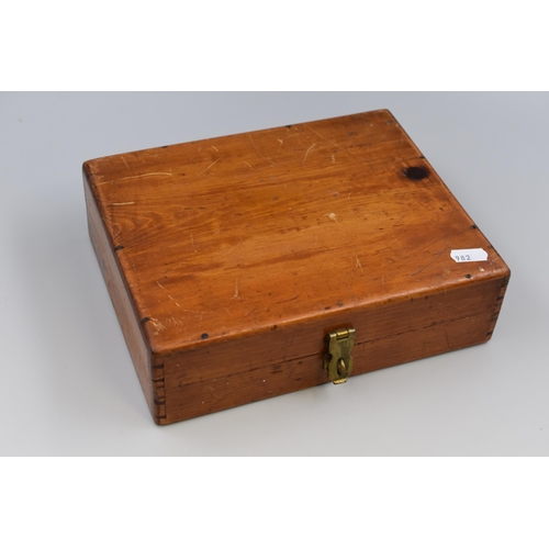 421 - Vintage Hand made Wooden Storage Box complete with Jewellery Contents of Bracelets, Rings and pendan... 