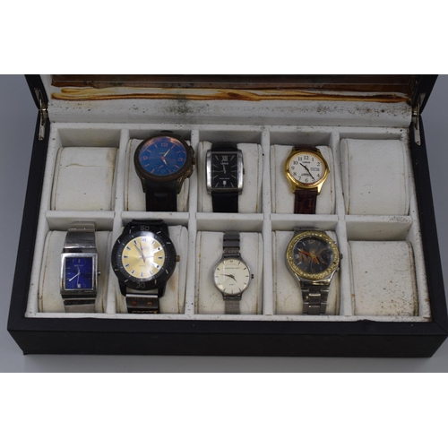 424 - Watch Storage Box Containing Watches Including Lorus, Lacoste and More (Box As Found)