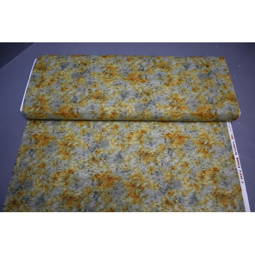 529 - Approx 6mtrs of Yellow/Grey and Fawn Splash Patterned Quality Material