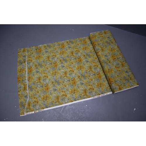 529 - Approx 6mtrs of Yellow/Grey and Fawn Splash Patterned Quality Material