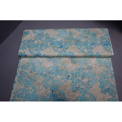 532 - Approx 7mtrs of Turquoise and Cream Patterned Quality Material