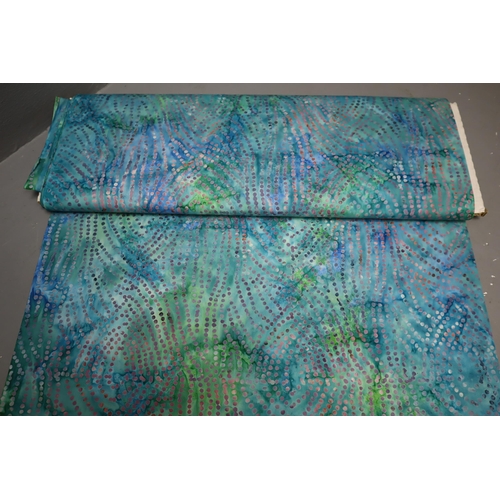 534 - Approx 8mtrs of Blue/Green Ocean Patterned Quality Material