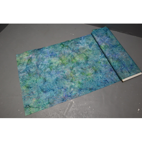 534 - Approx 8mtrs of Blue/Green Ocean Patterned Quality Material