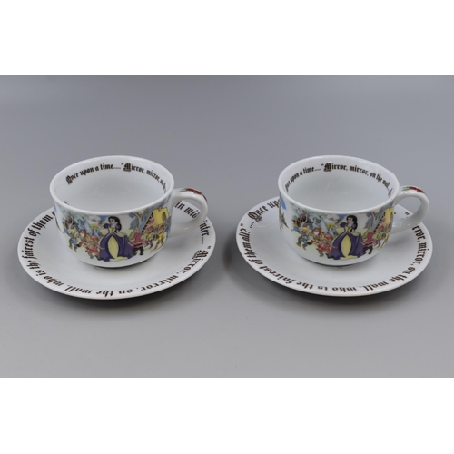 454 - Two Snow White Cup and Saucers in Box