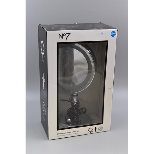 550 - No7 illuminated Make-Up Mirror (Powers On When Tested)