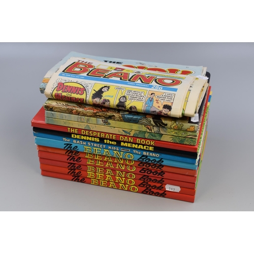 456 - Selection of Vintage Books and Comics includes Beano, Desperate Dan, Dandy and Rupert