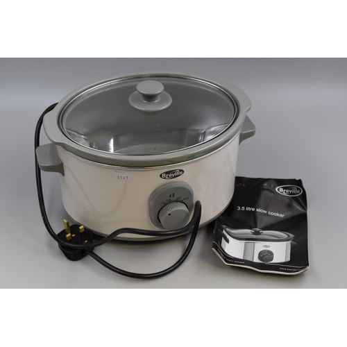 556 - Breville 3.5Ltr Slow Cooker with Booklet (Powers On)