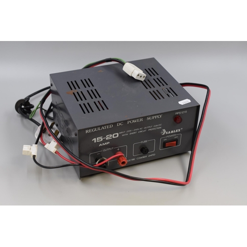 564 - Samlex RPS-1215 Regulated DC Power Supply 13.8 vdc 15-20 amp AC-DC voltage