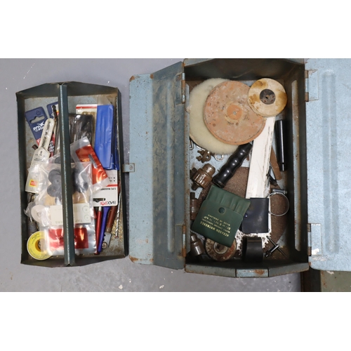 567 - Two Vintage metal Tool Boxes complete with a Varying Array of Contents