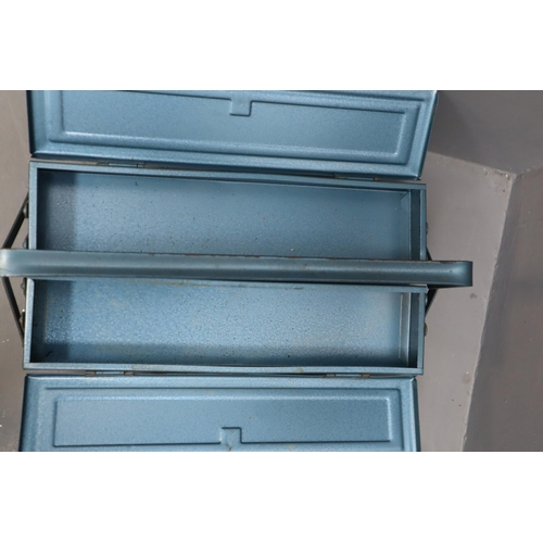 740 - Two Powder Blue Metal Toolboxes, Includes One Cantilever