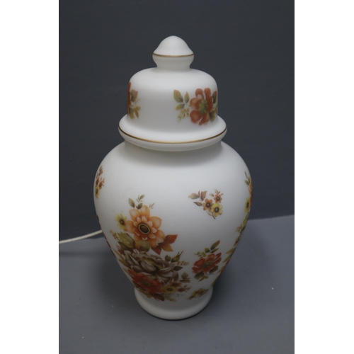 785 - Large Decorative Neutral Floral Lamp in the Shape of a Vase (17.5”)