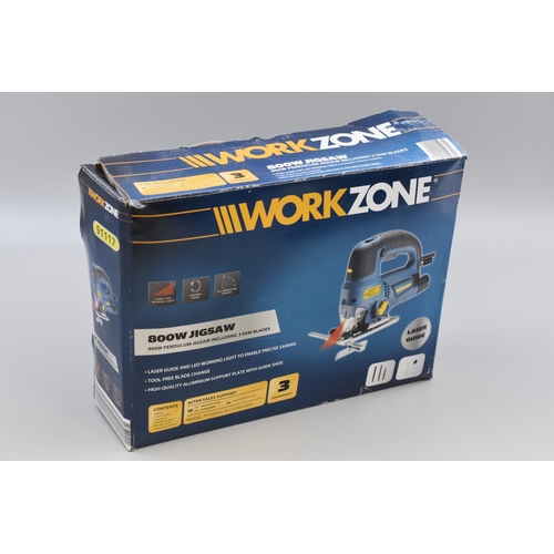 742 - Workzone 800w Jigsaw in a box powers on when tested