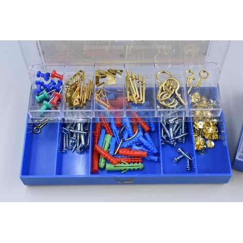 743 - Large Collection of Various Boxed Screws, Hooks and Fittings