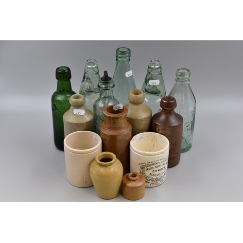 792 - Selection of Antique Stoneware and Glass to include R. Clayton Chorley, T. Pointon Anderton, James K... 