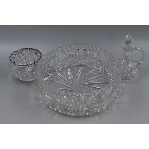 793 - Large Heavy Lead Crystal Fruit Bowl (9.5