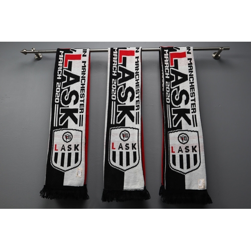 593 - Three Manchester United European Night 2020 Scarves