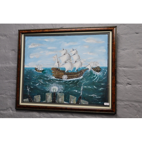 876 - Four Original Nautical and Sea Scape Artworks by P F Hannon, Largest Approx. 25