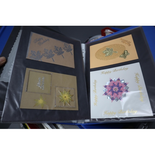 878 - Large selection of crafting items to include cards and envelopes, A4 card, card blanks, articles, id... 